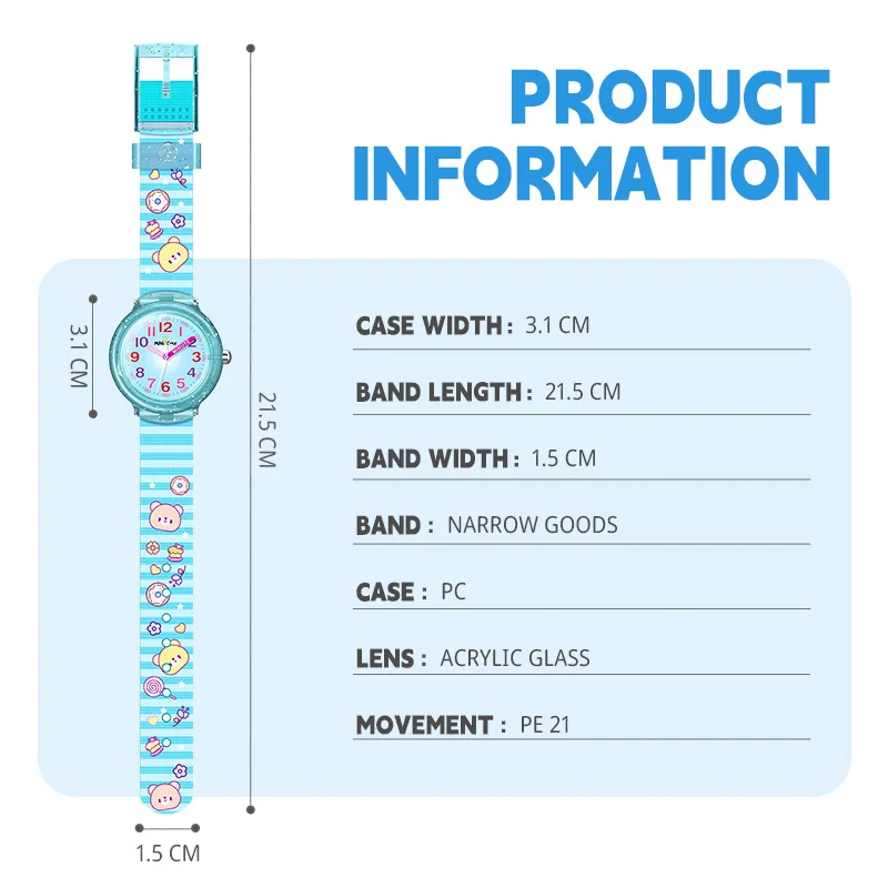 Bling japanese cartoon girl watch waterproof chain watch for girls