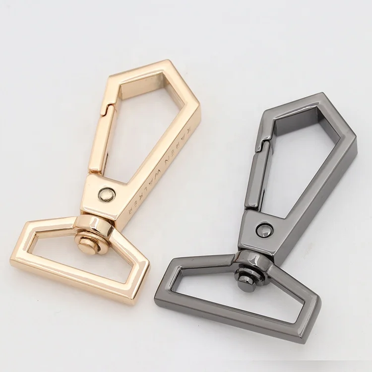 OEM Light gold Metal lobster claw swivel snap hooks Metal snap hooks for bags clothes Black swivel snap hook