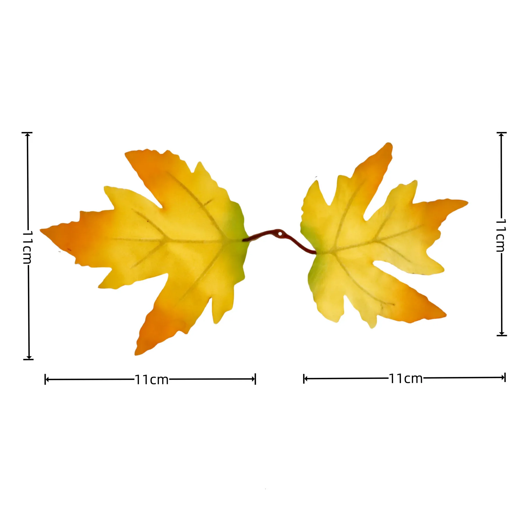 Double Maple Halloween Harvest Festival Wedding Hotel floral decorated yellow autumn leaves simulating artificial maple leaves