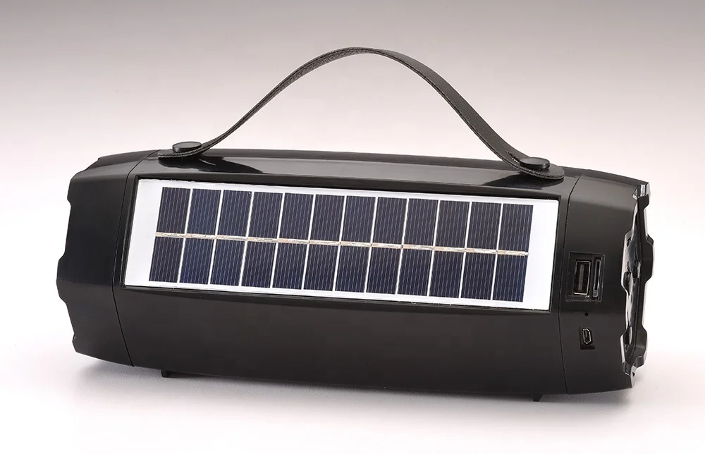 RS-672BT Manufacture high quality perfect sound fm radio blueteeth speaker with torch light  solar panel