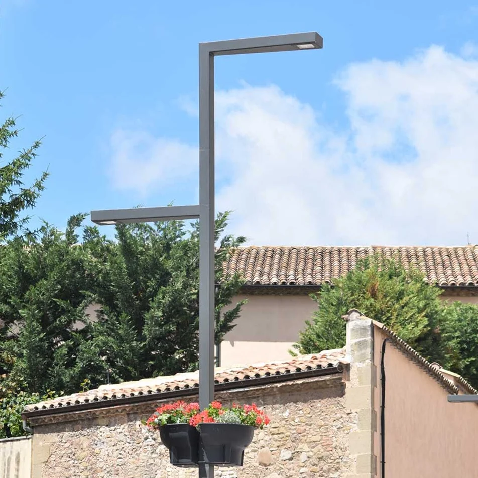 Not Easily Damaged Outdoor Lawn Lamp Waterproof Ip66 Driveway Yard Lighting Round Pole Street Led Garden Light Post 4.8M