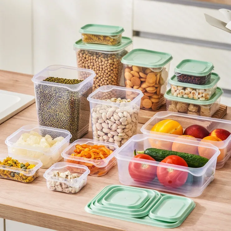 Household kitchen refrigerator fruit storage box Creative 17-piece food grade transparent storage box
