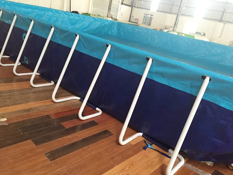 Outdoor Giant Steel Frame Supported PVC Water Swimming Pool For Water Slide Park Games