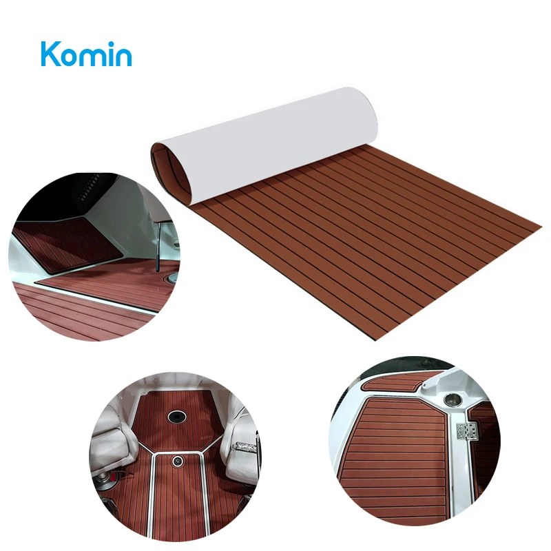Komin Waterproof Dark Brown Boat Marine Floor Teak EVA Foam Boat Flooring