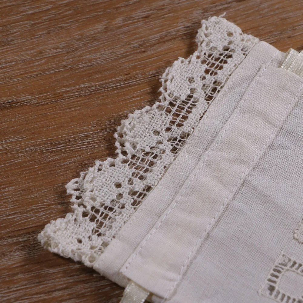B015 Cream Ramie cotton  Hand embroidery Gift bags Sachet bags Travel pouch  Drawstring bag