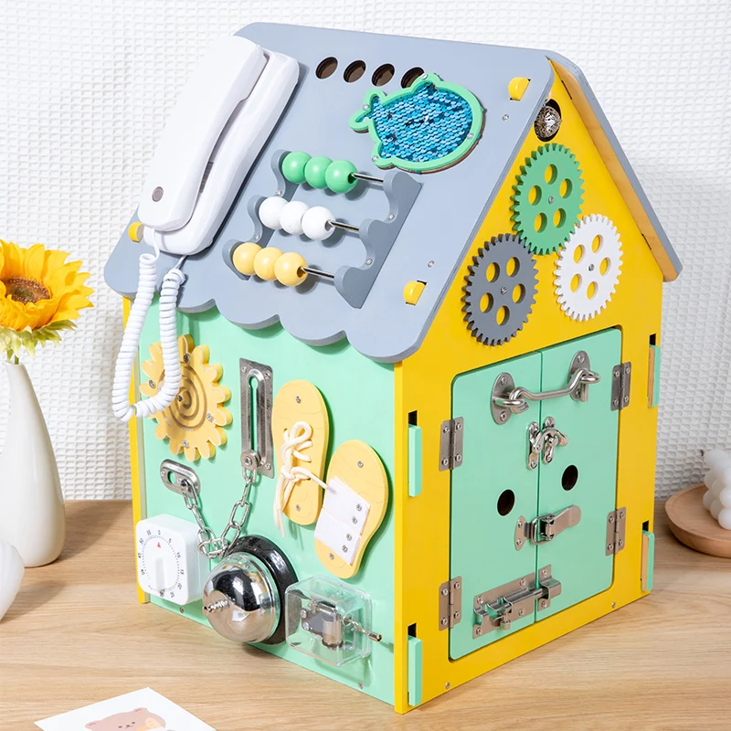Multifunction Activity Busy Board House Sensory Adhd Learning Toys Fidget Early Education Montessori Toys For Kids Boys & Girls