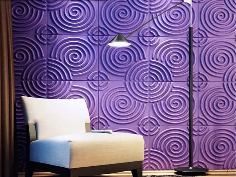 Sprayer Painting 3D effect PVC White Diamond Wall Panels papel tapiz for home interior decorations