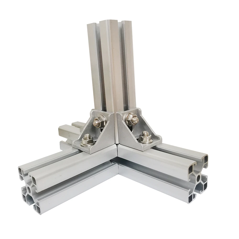 Customized Aluminum External Connector Metal Mount Corner Shelf Frame Brackets Strength Angle Bracket for Aluminum Profile