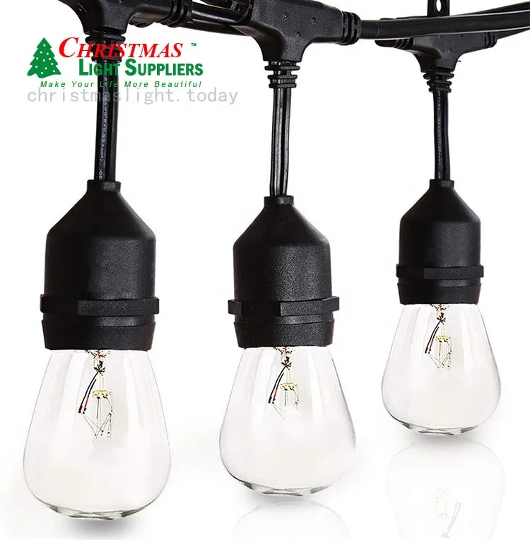 EU  E27 10 sockets  S14 Edison Drop Light Set Outdoor String Lights Commercial Weatherproof Strand vintage festoon lights