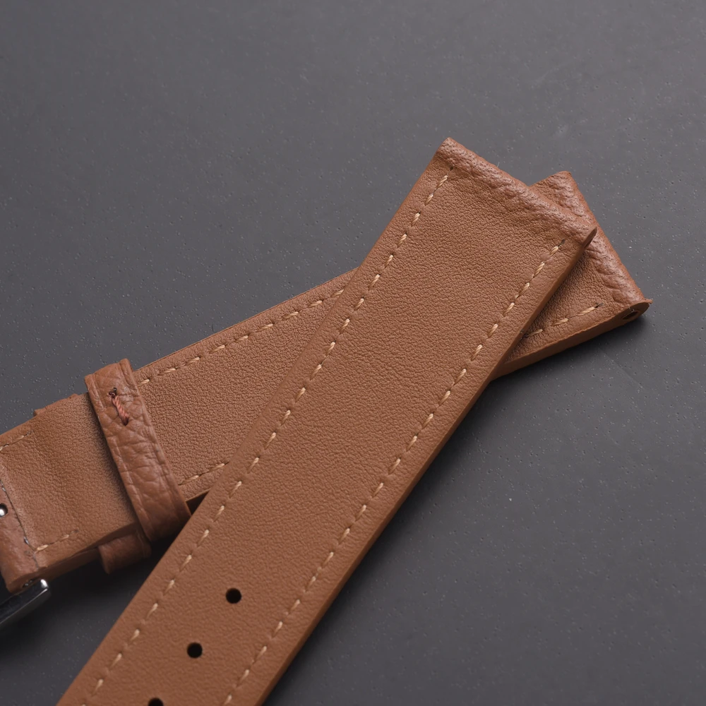 LAIHE Palm Pattern Classical 20mm 22mm Leather Band Genuine Leather Watch Strap