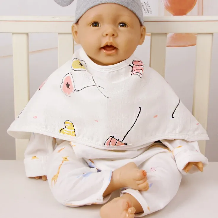 
Amazon hot selling Wholesale Ultra Soft Baby Burpy Bib Muslin Burp Cloth Bamboo Cotton 6Layers Bibs 