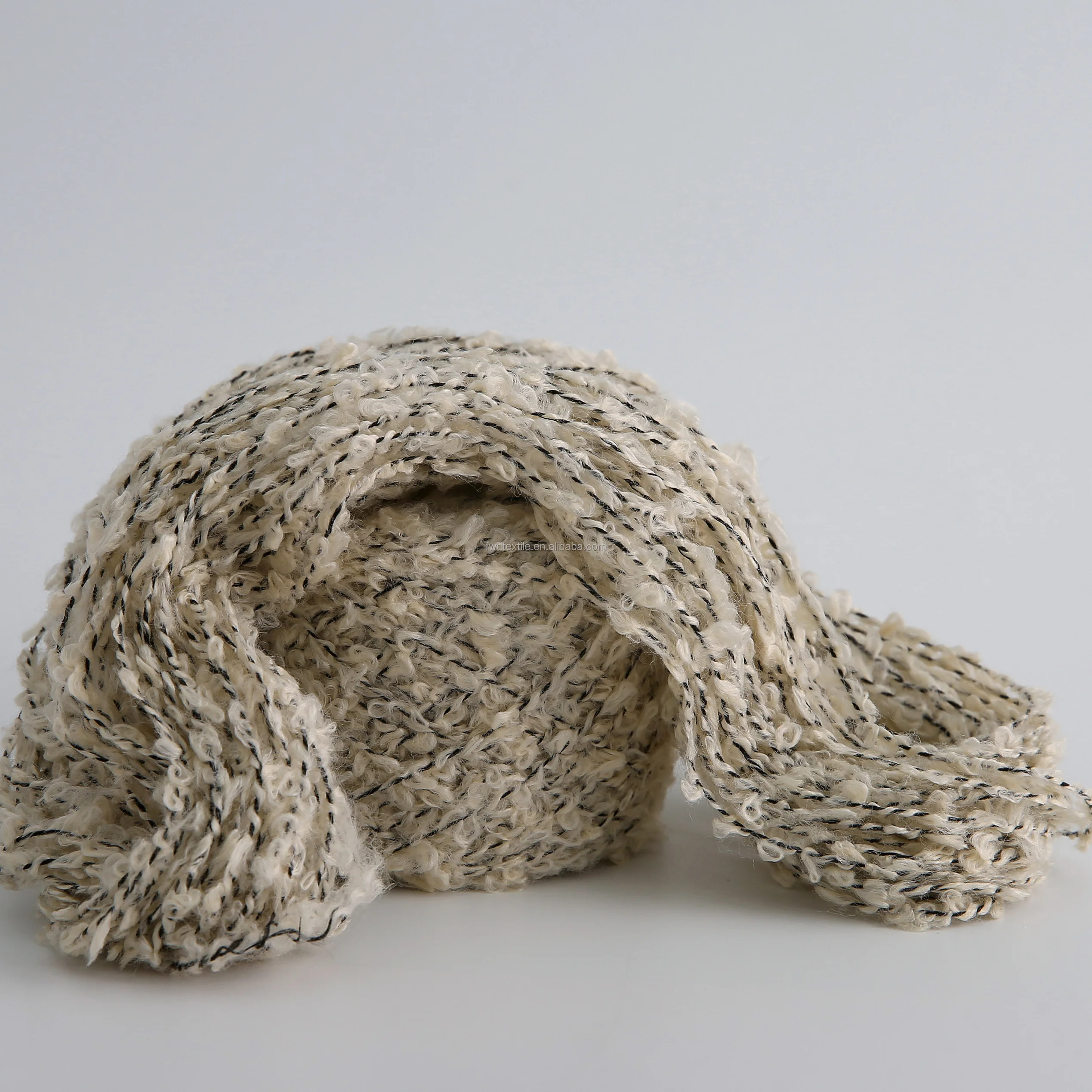 Nice Quality Super Soft Highly Elastic 2.6Nm/1 24%Polyester Boucle Yarn 76%Acrylic Blended Yarn for Sweaters Socks