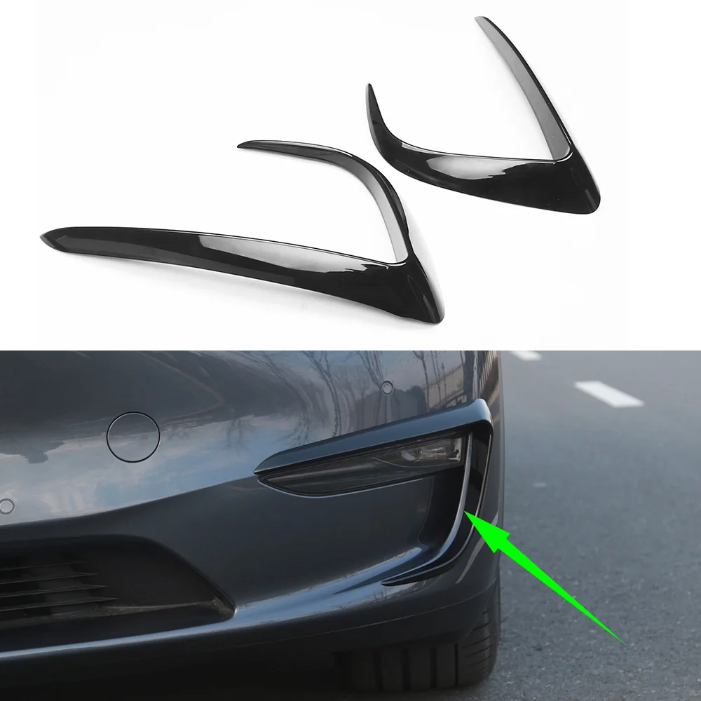 Carbon  Fiber Fog Light Trim Eyebrow Trim Front Fog Light Cover  fit for 2020-2022 tesla Model Y Decorative Accessories