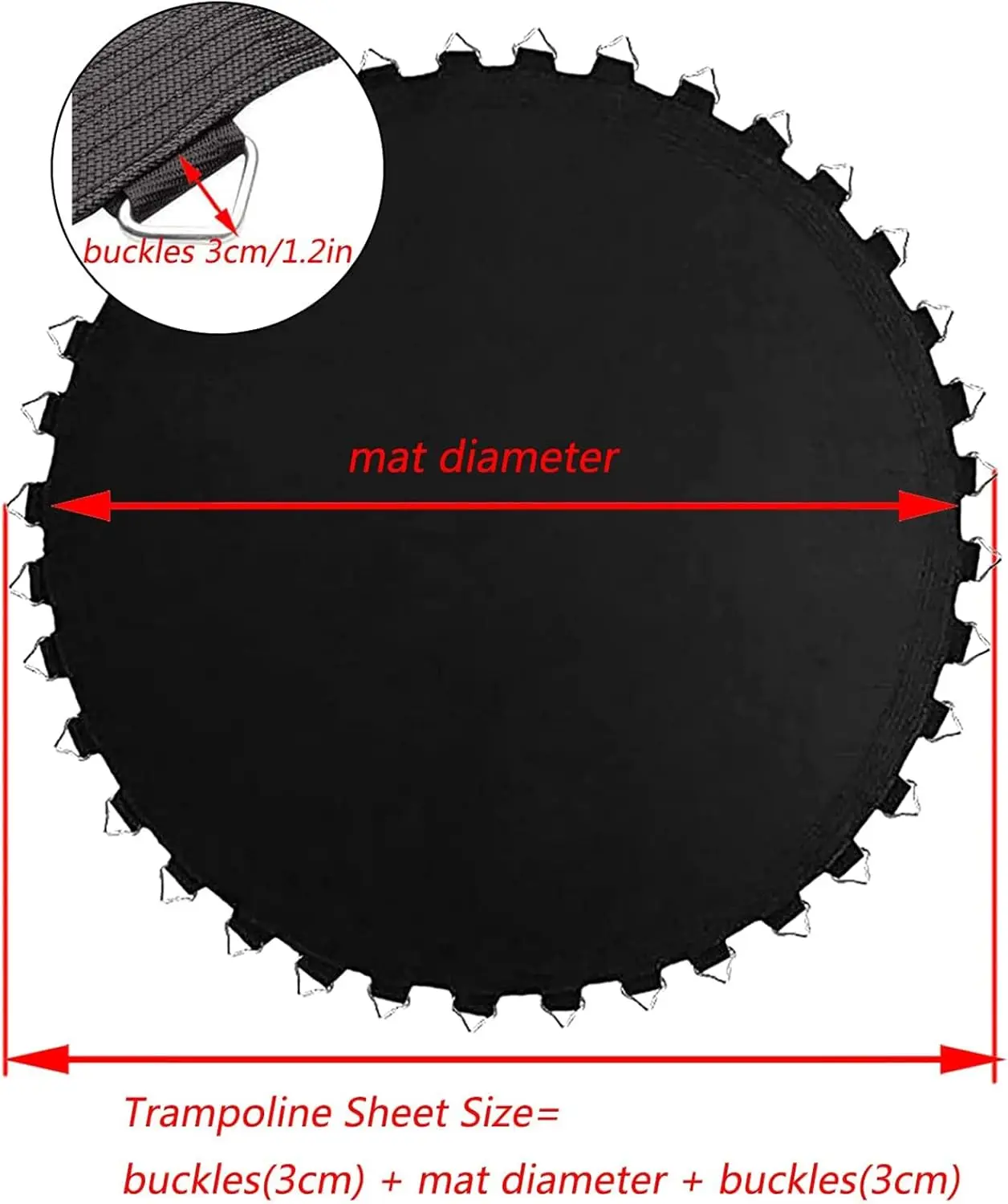 Trampoline Mat Fit 12 Foot Diameter round Frame,Replacement jumping mattress w/Pull Hook & Gloves Wholesale Trampoline pad