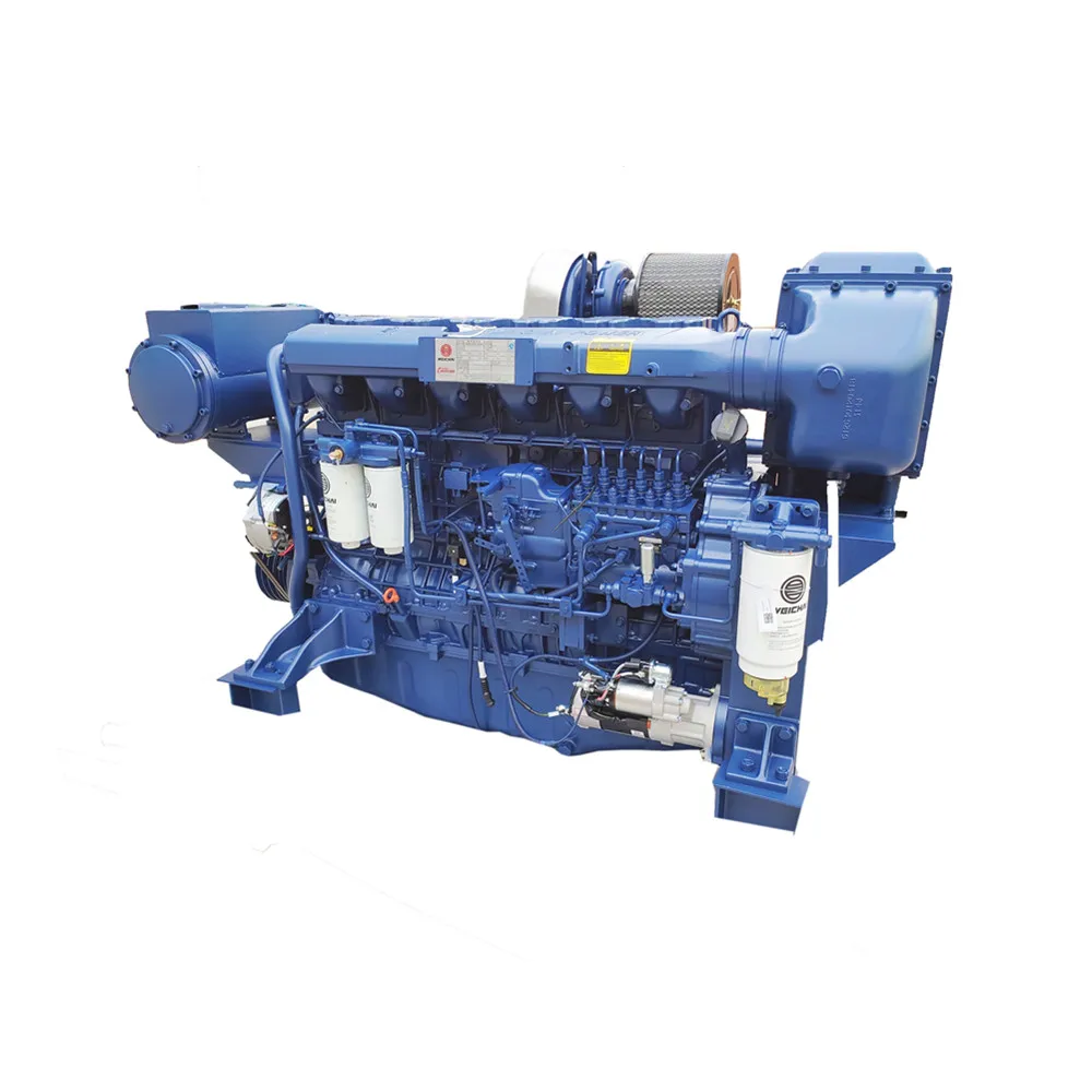 hot sale and genuine Electric Starter water cooled 4 strokes 6 cylinders weichai 350hp inboard WD12 series  marine engine