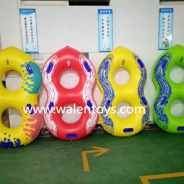 Inflatable hot seal overlapping tubes,waterpark PVC tube double rider
