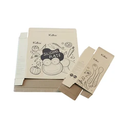 Gray cardboard tableware cutlery spoon knife and fork set packaging box customization