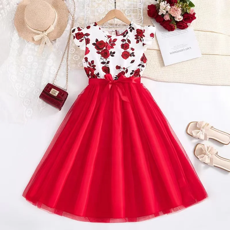 Summer 2024 Age 6 8 10 12 Years Old Latest Teenager Clothes Child Frocks Teen Girls Clothing Flower Dress for Kids Girls Dresses
