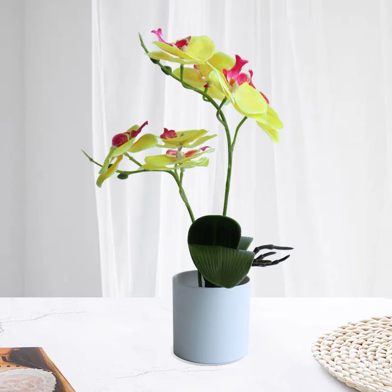 Artificial Latex Flower with Pot Wholesale Butterfly Orchid Potted