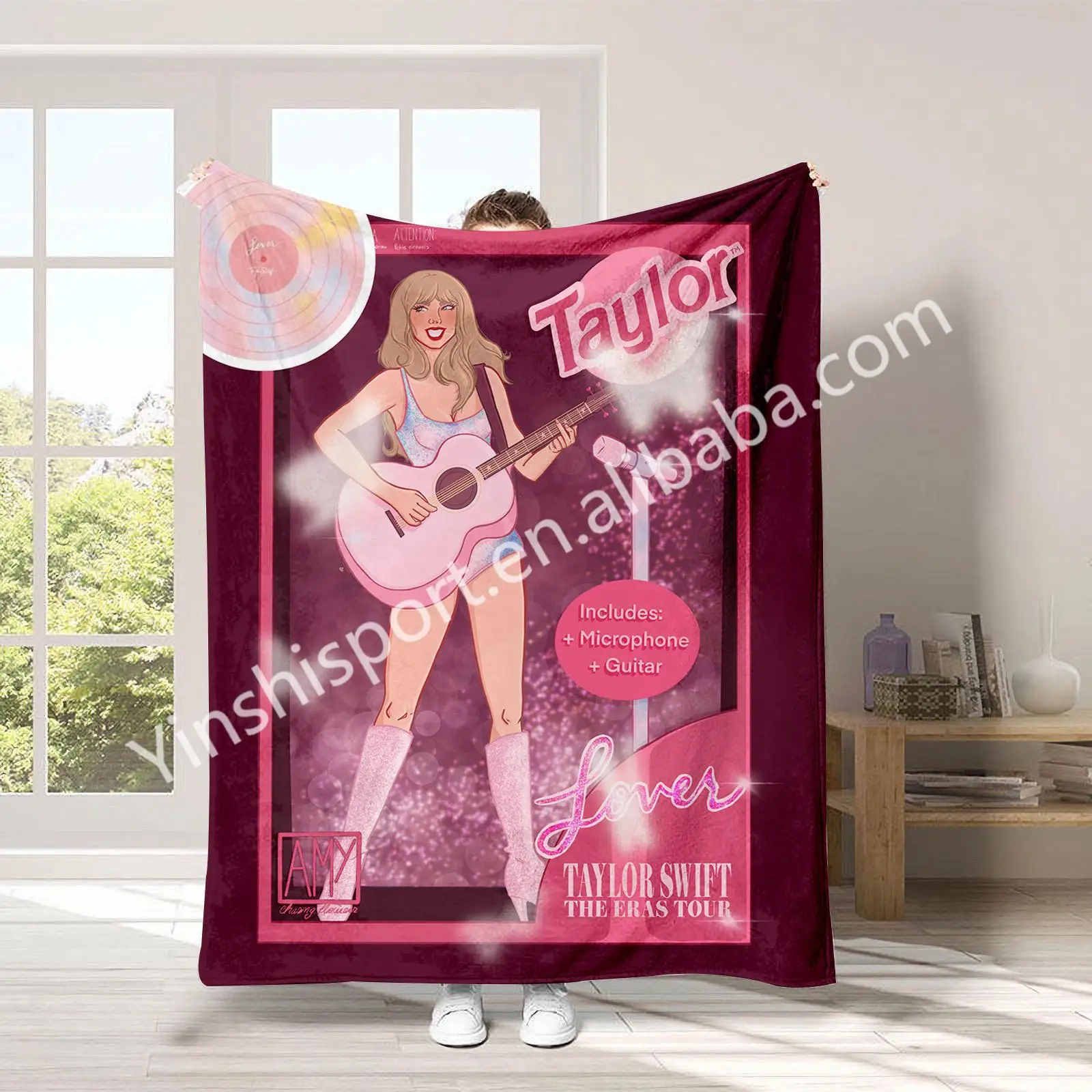 Direct factory  Swiftie Peso Pluma Pink Love Valentines Day Super Soft Custom Printed Flannel Fleece Throw Blankets For Sofa