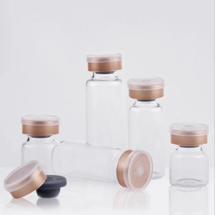 custom Injection Chemical Pharmaceuticals Bottle Clear Vial Bottle With Seal Aluminum Flip Top Cap
