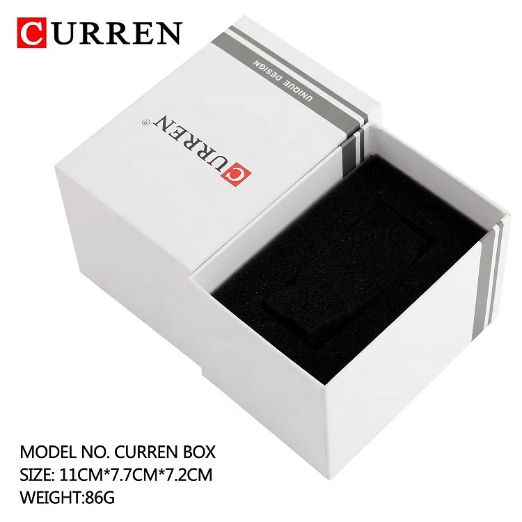 Luxury Curren Brand Black Packaging Paper Gift Custom Logo Watch Box for Wholesale