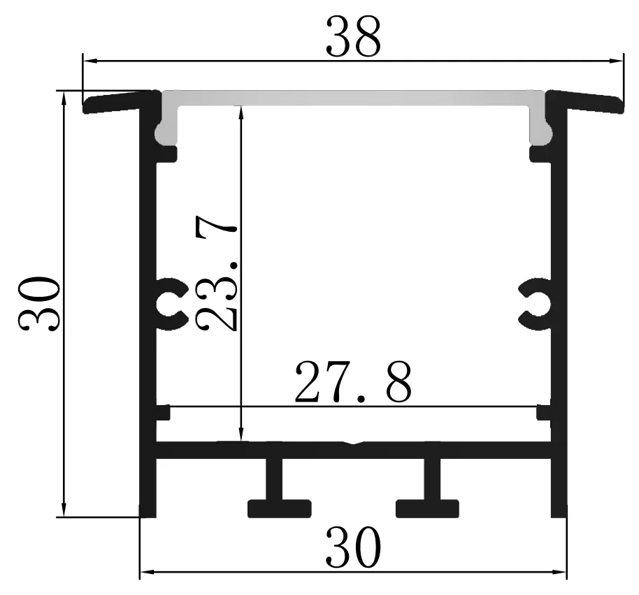 Glite concealed installation recessed mounted GL-3830/GL-5035 large size aluminium profile for LED lighting with spring chip