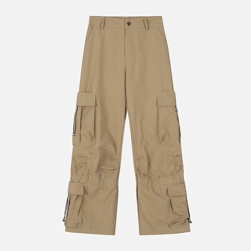 custom wholesale outdoor baggy cheap tactical flare kids girls denim streetwear jeans cargo pants for men with side pockets