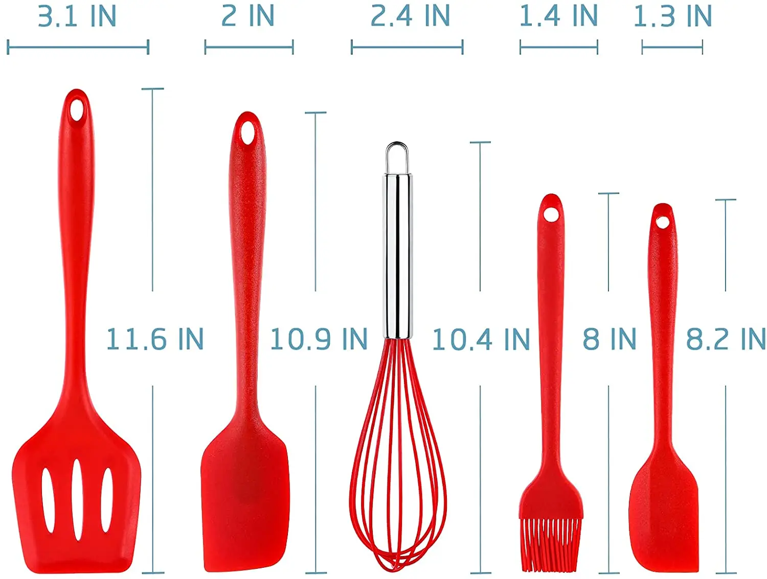 Wholesale Factory Source Kitchen Cooking Utensils Set Silicone Pastry Whisk Spatula Sets