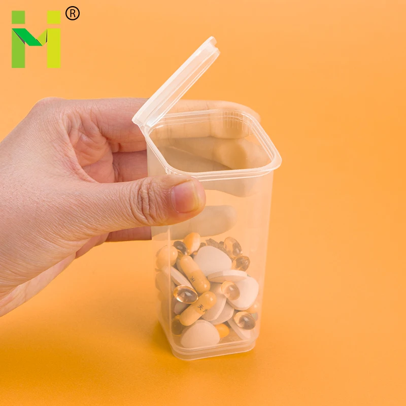 Capsule 30 dram pop top vial pharma grade plastic pill vials square