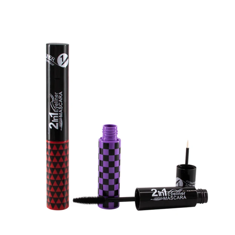 New Product Customized Logo Container Matt Black Empty Round Double Ended Eyeliner Tube Mascara Tube