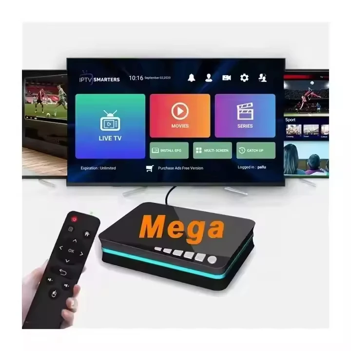 Mega Super Stable  Tv Box Premium Free Test Trails M3u Reseller Panel 4K Live VOD Smaters Pro Code Server IPTV 12 months