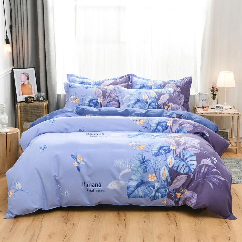 Hot Selling Printed Cotton Four-piece Hotel Quilt Bedspreads  3Pcs 4Pcs  bed sheet set Bedding Sets
