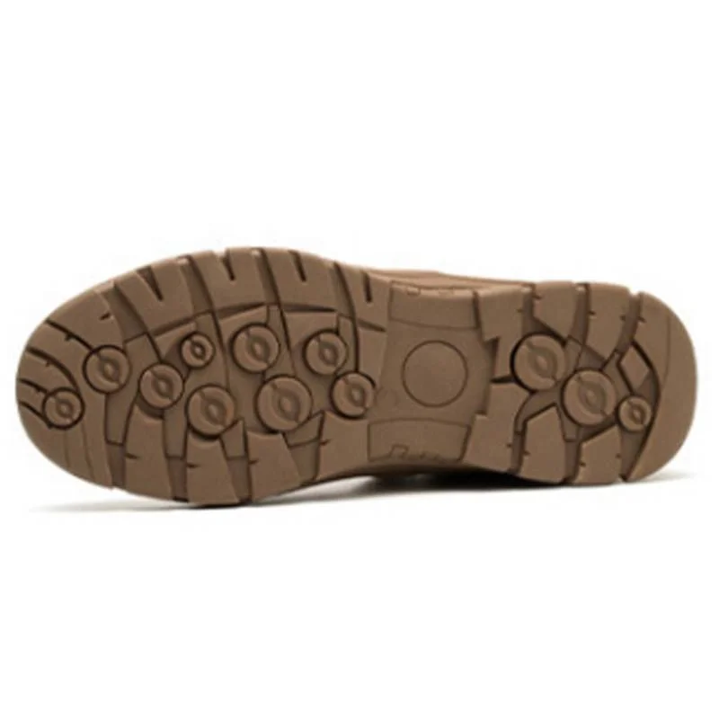 Non-slip rubber sole suede leather no laces anti puncture steel toe cap fashion welding shoes safety boots for men