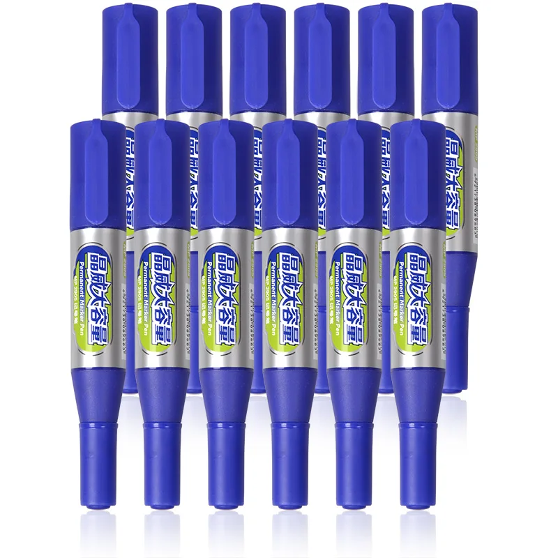 Wholesale Double Head Marking Pen Set Blue Ink Non Erasable Permanent Marking Pen