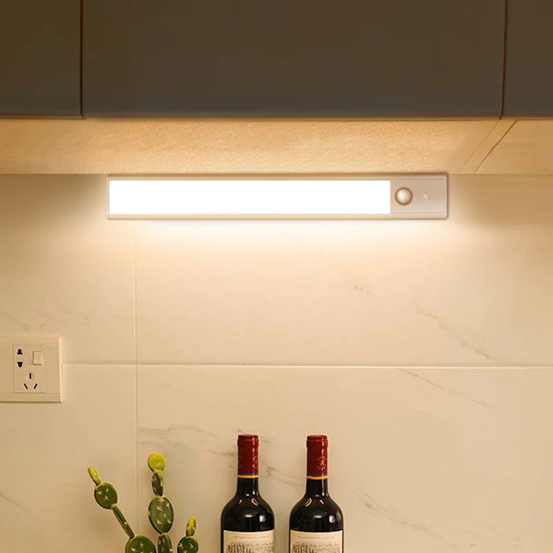 Modern Design LED Motion Sensor Cabinet Light Rechargeable Indoor Battery Operated Magnetic Wireless Lighted Bar for Kitchen Use