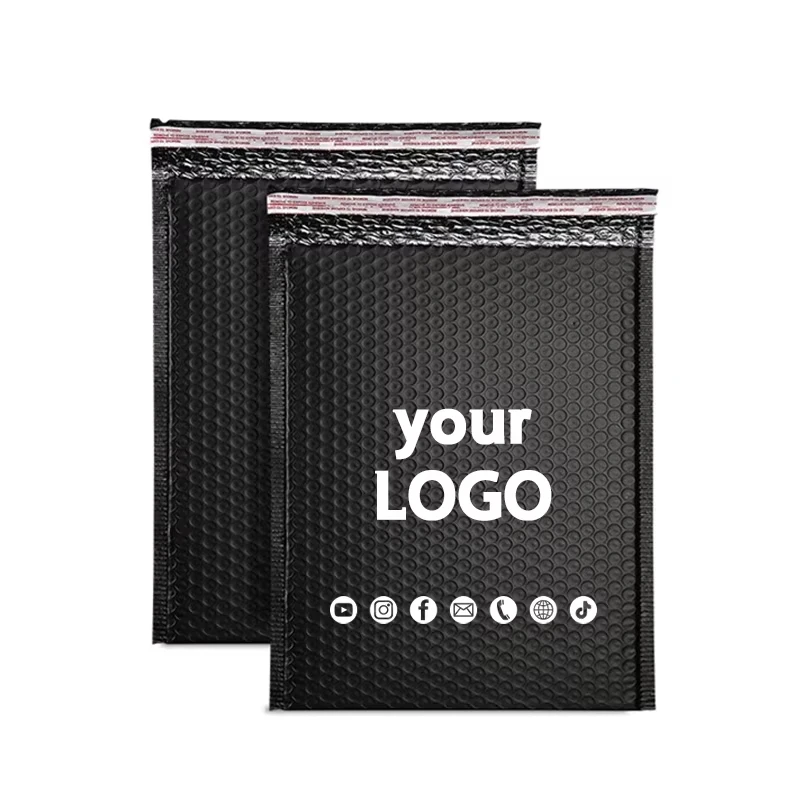Package Bags with Bubbles Strong Adhesive Poly Bubble Mailer Padded Envelope Bag Black Shipping Packaging Bubble Mailer Bag