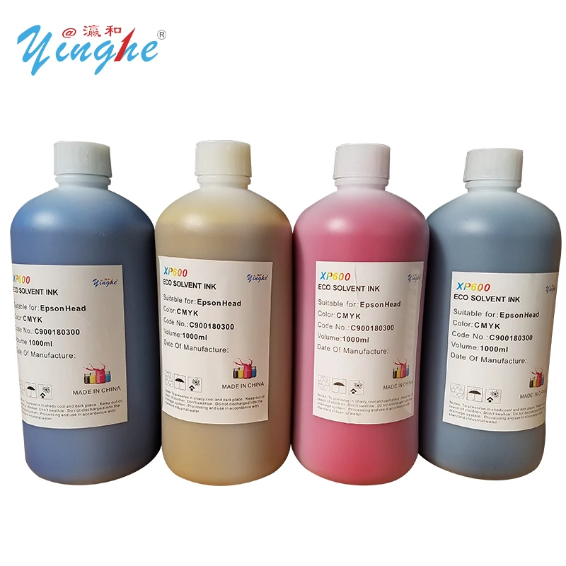 Yinghe Eco Solvent Ink CMYK for XP600 DX5 i3200 Printer Heads High Quality Eco Solvent Ink In Yinghe Global Overseas Warehouse