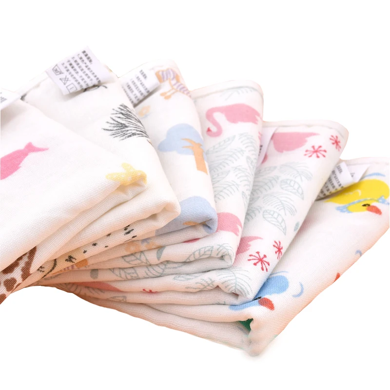 
Bamboo Cotton 25x25cm Baby Infant Newborn Face Towel Washable Reusable Breathable Soft Gauze Towel Handkerchief Small Squire 