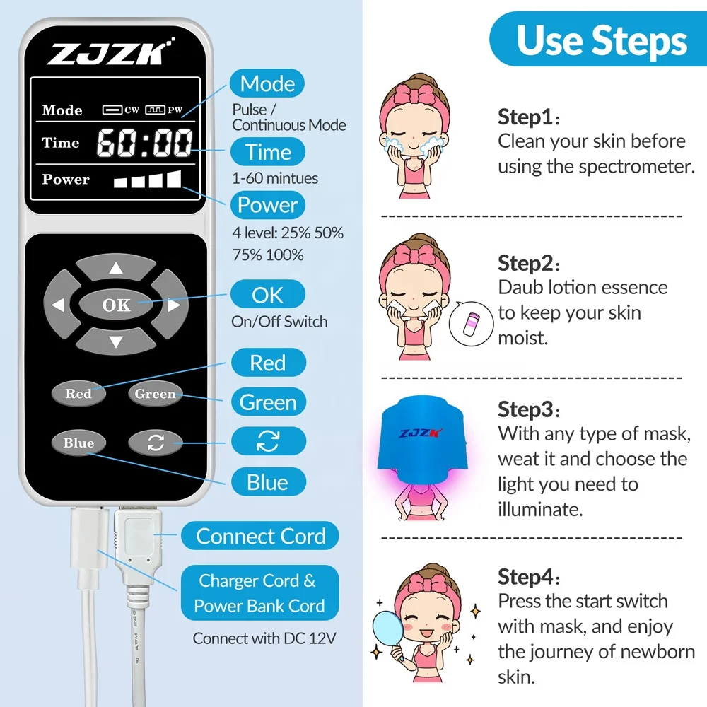 Foldable Face&Body LED Photon Machine 7 Color Photon Therapy Facial Mask PDT Machine Skin Rejuvenation Anti-Acne Lighten Freckle