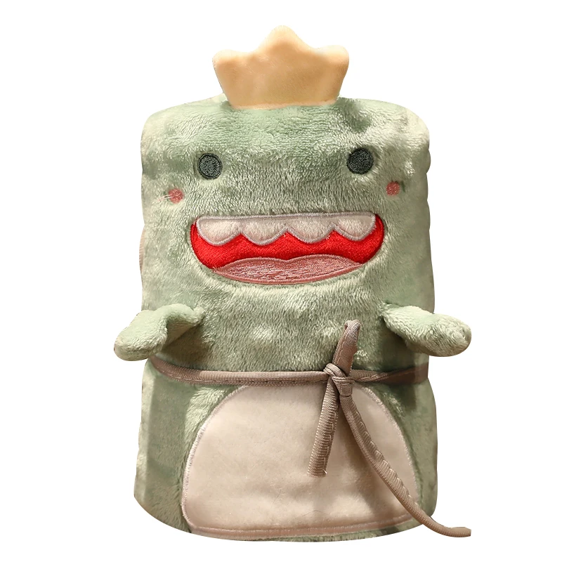 Cartoon animal baby blanket gift dinosaur roll blanket Foldable Pattern Carpet Soft Bath Towel For Baby Kids