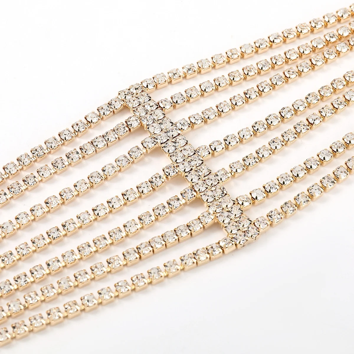 Women Luxury Shiny Wide Diamond Hairband Crystal Sparkly Elastic Headband Bride Bling Rhinestone Wedding Hair Accessories