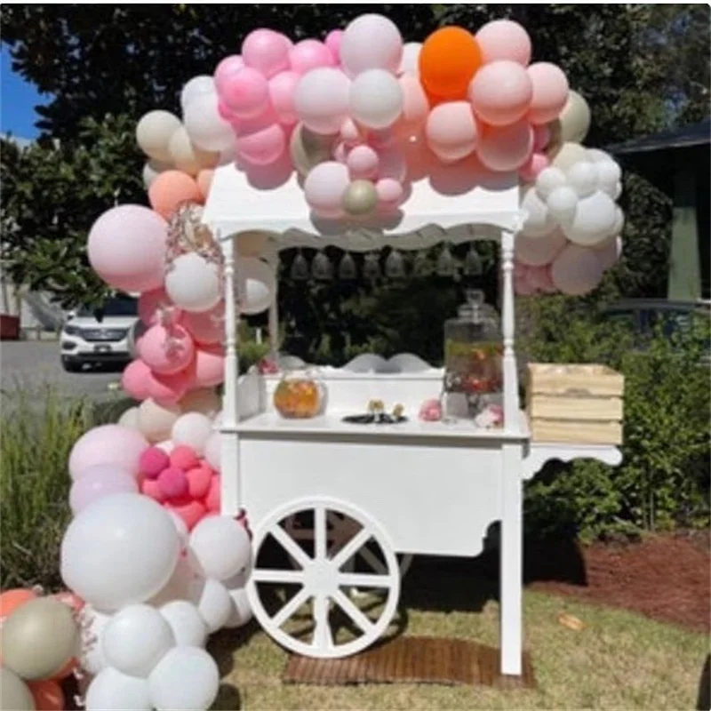commercial grade flower dessert cake bar white high quality candy acrylic cake display stand candy cart