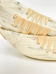 Wholesale 100% Natural Eco-Friendly Round Rattan Bamboo Salad Bowl Customized Accepted from Vietnam Best Supplier