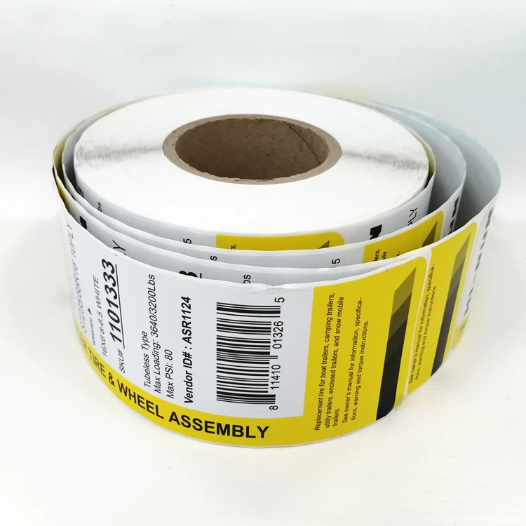 New Strong Adhesive Paper Sticker, Barcode Tire Sticker Label, Adhesive Label for Tyre