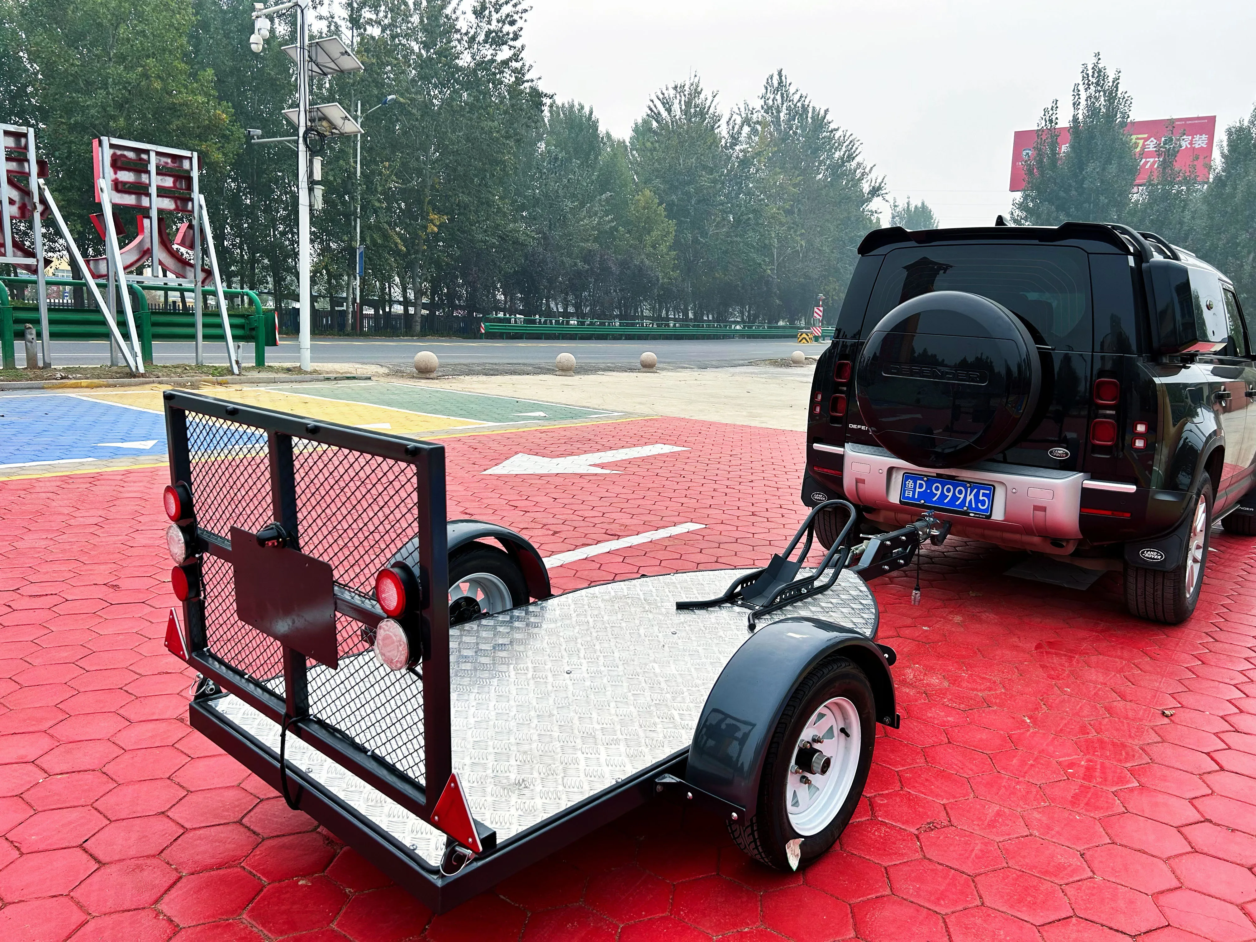 Single trailer motorcycle trailer, transport flatbed trailer, new design