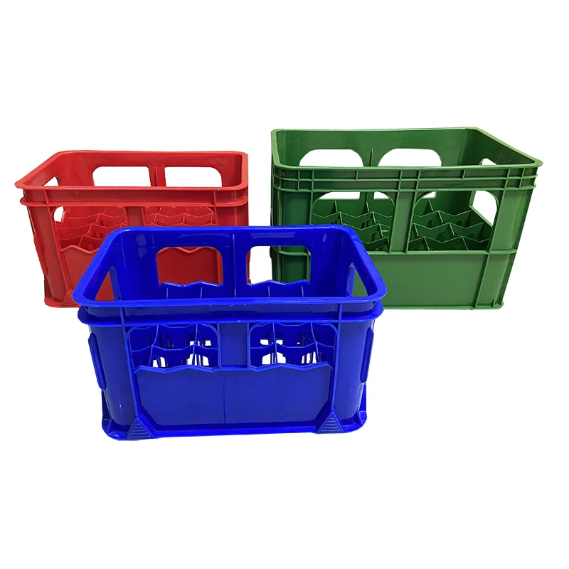 Heavy duty 12/24 bottles 75*75 mm Hole Bottom Plastic Beer Glass Bottle Drink Crates