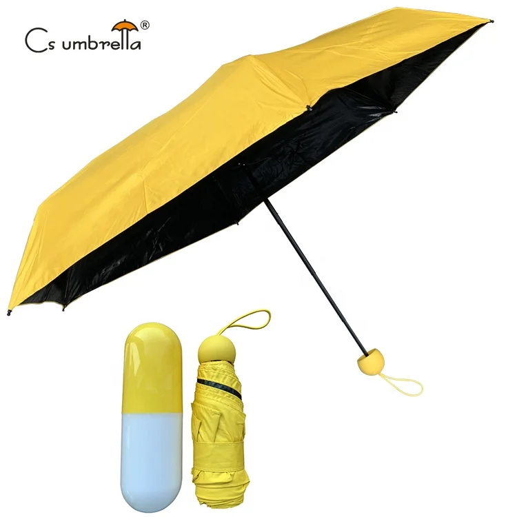 YS-5001 Manual Umbrella Super Light Weight UV Protection Portable Pocket Lady Mini Capsule 5 Folding Umbrella