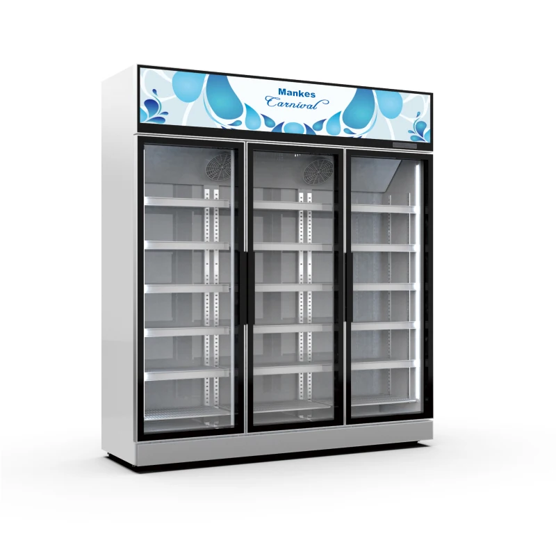 Supermarket commercial double temperature refrigerator Beverage cooler Glass door Pepsi refrigerator display freezer
