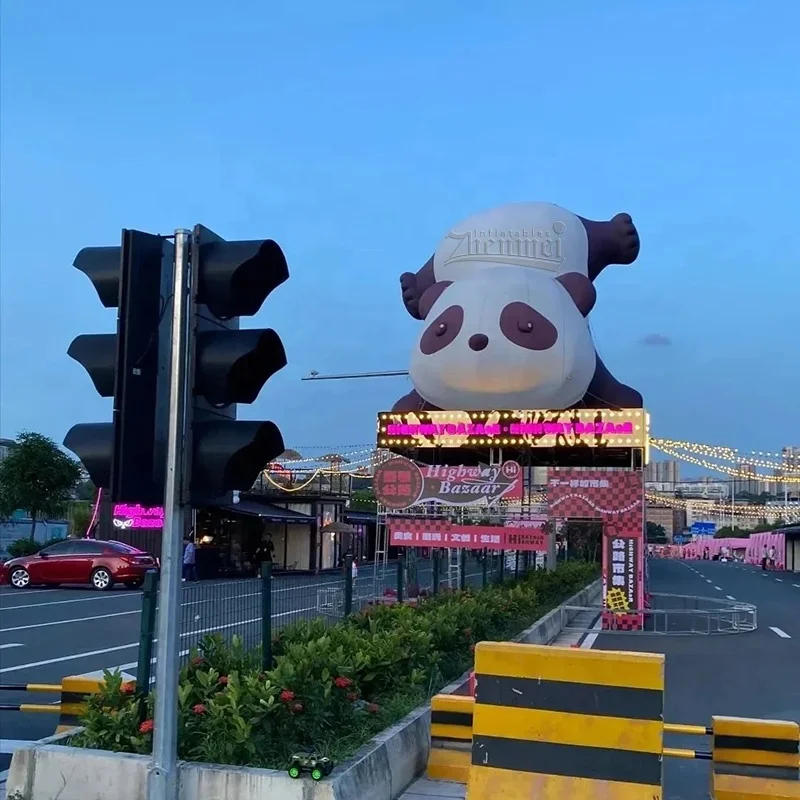 Outdoor giant inflatable panda for event decoration